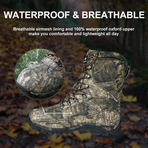 the hunting boot 100% waterproof and breathable airmesh lining