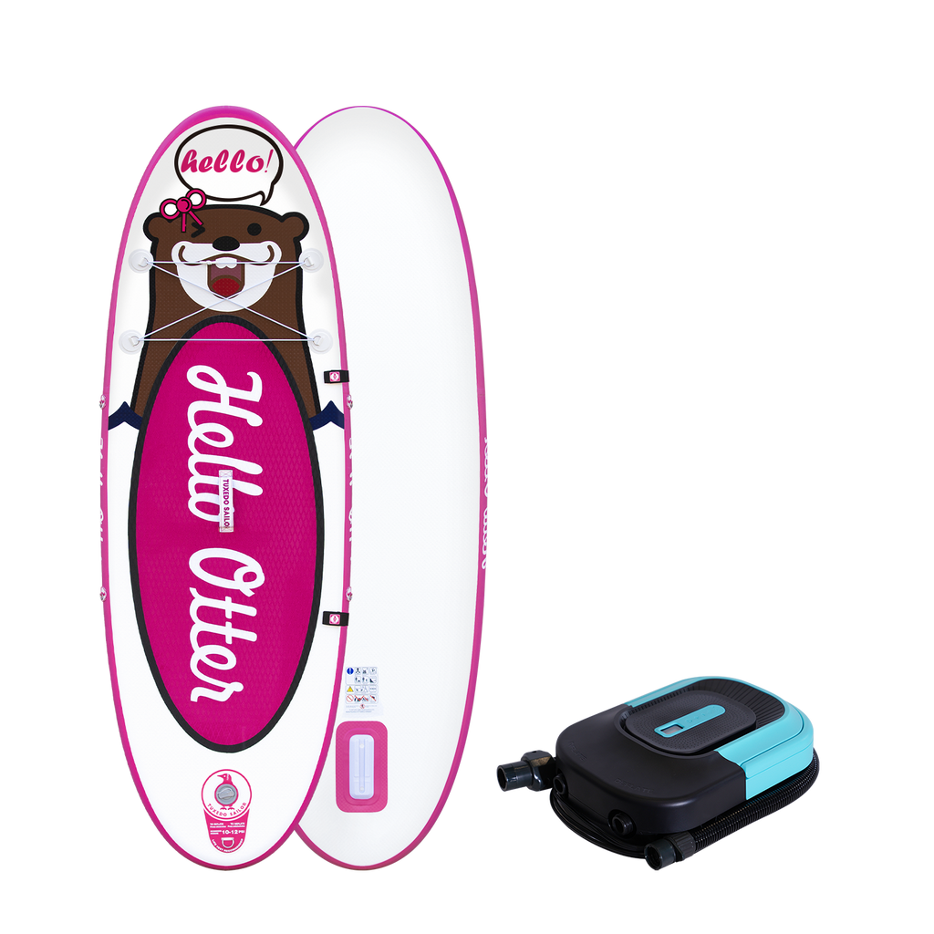 TUXEDO SAILOR OTTER 8' inflatable SUP for kids pink color and electric pump