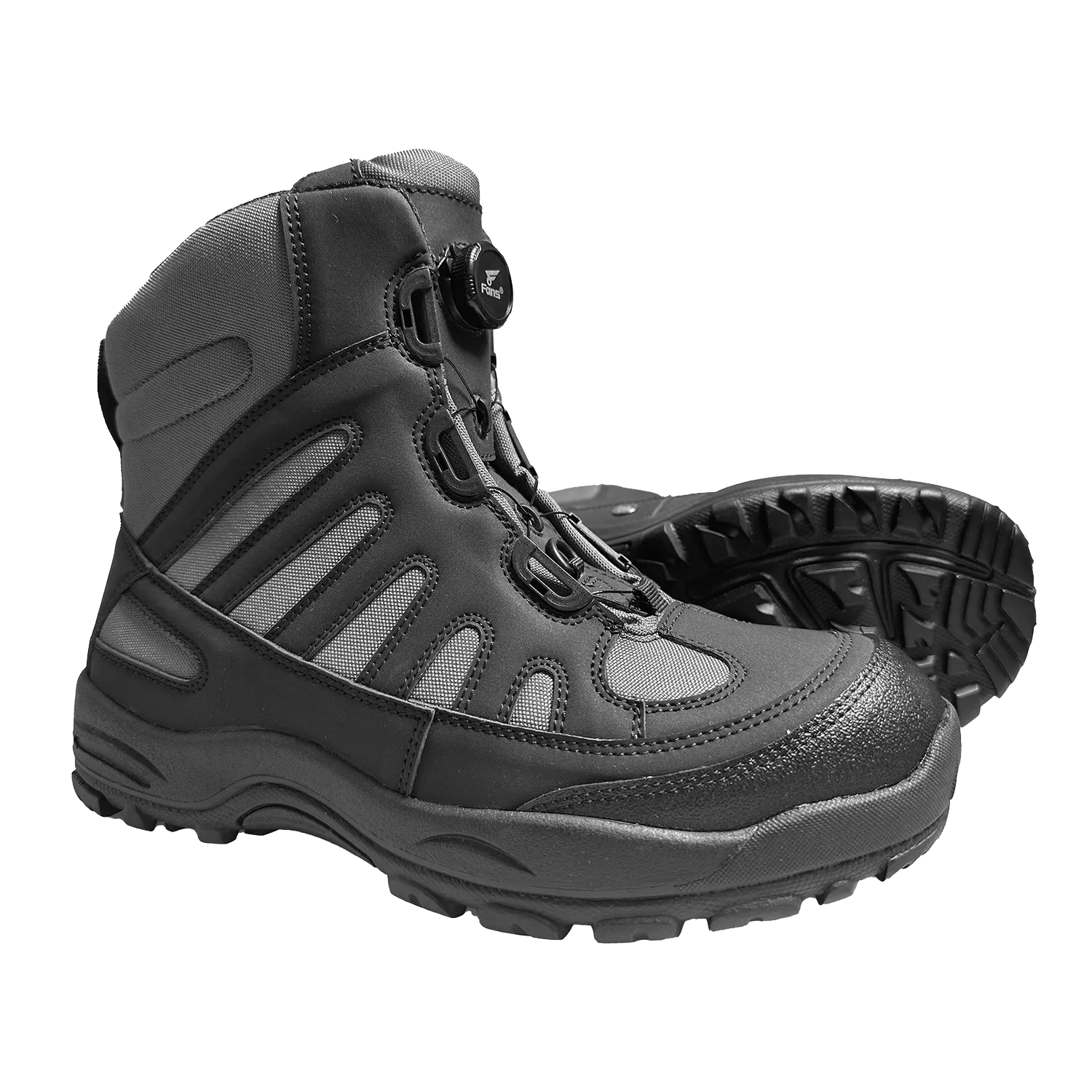 Anti-slip rubber buckle lacing wading boots for men black color