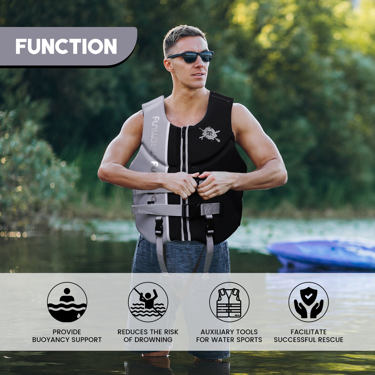 Exquisite High Men Water Sports Safety Swimming Jacket Wide Application  Fishing Life Vest Large Buoyancy for