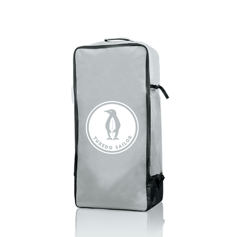 Tuxedo Sailor paddle board backpack with the penguin logo