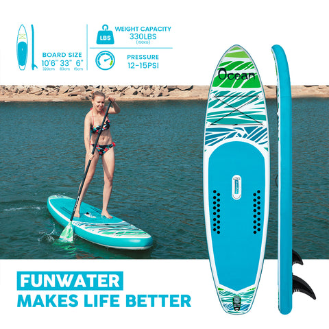 FEATH-R-LITE OCEAN inflatable stand up paddle board is 10'6