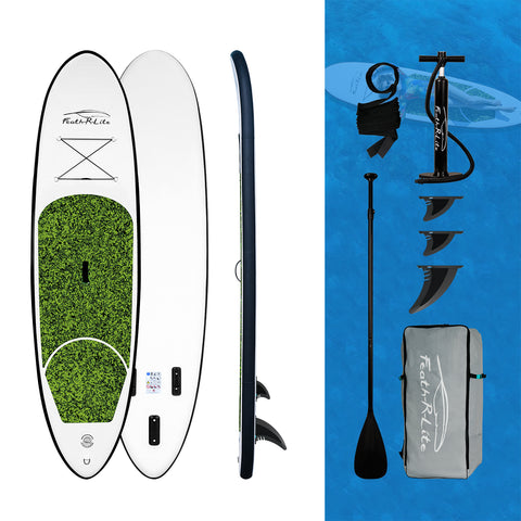 Feath-r-lite blow up paddle board camouflage 10' green color and accessories