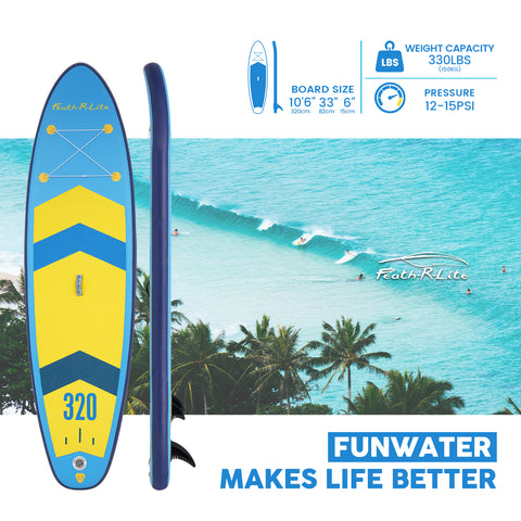 Feath-R-Lite Aqua Glide 320 inflatable stand up paddle board with Necessary Accessories Parameters