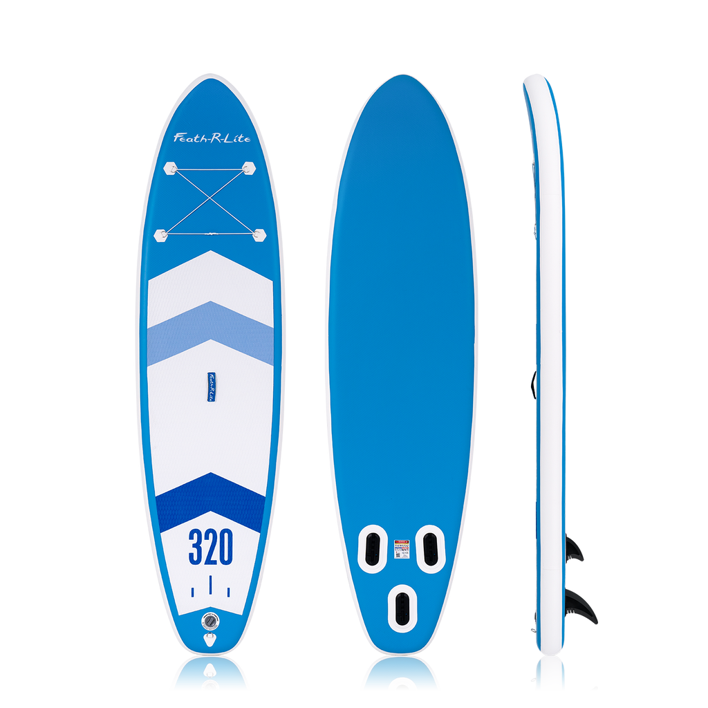 Feath-R-Lite Aqua Glide 320 inflatable stand up paddle board with Necessary Accessories in blue color