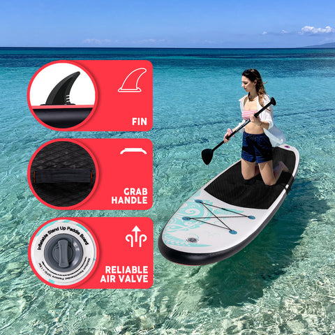 FUNWATER Horizon paddleboard has a reliable air valve, a fin and a crab handle