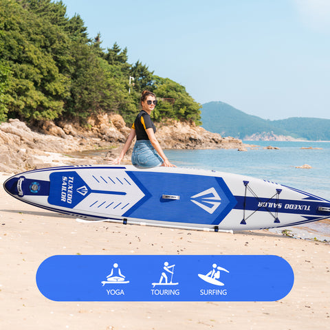 Warrior 12′5″ inflatable stand up paddle board is suitable for surfing,touring,yoga and fishing