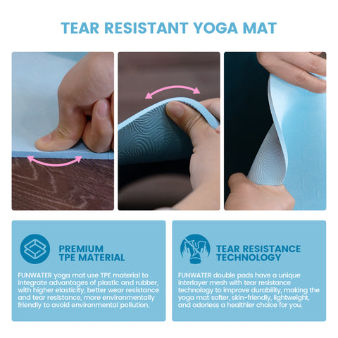 FUNWATER yoga mat has good elasticity,better wear resistance,and tear resistance.