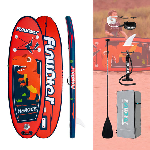 Funwater Dinosaur inflatable paddle board for kids is 7'11