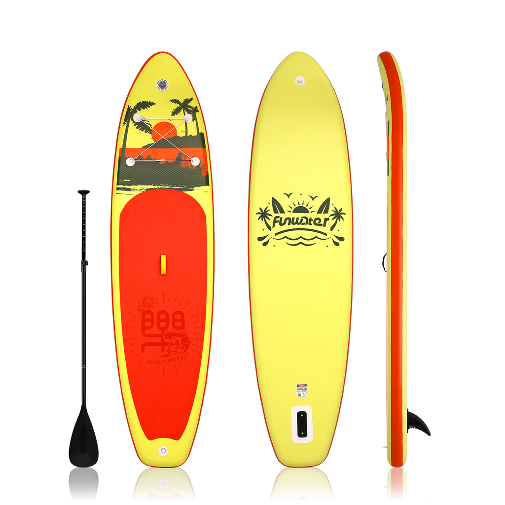 Funwater Palm 11' Inflatable Stand Up Paddle Board in yellow color is on sale