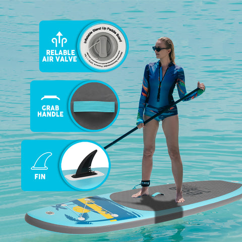 Funwater Palm 11' Inflatable Stand Up Paddle Board with features like the grab handle