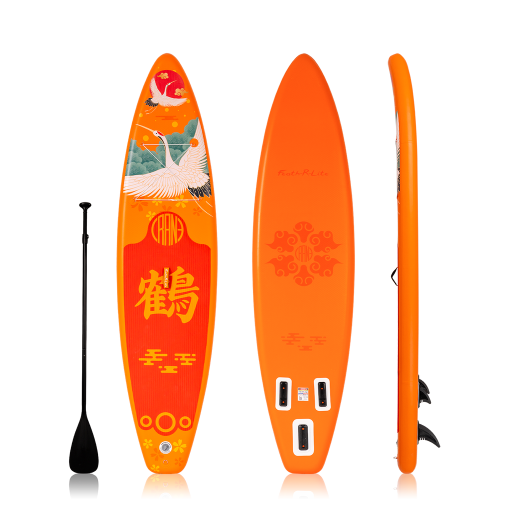 Feath-r-lite inflatable paddle board with the crane pattern