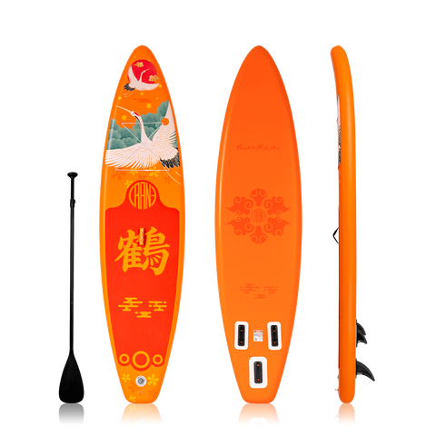 Feath-r-lite inflatable paddle board with the crane pattern