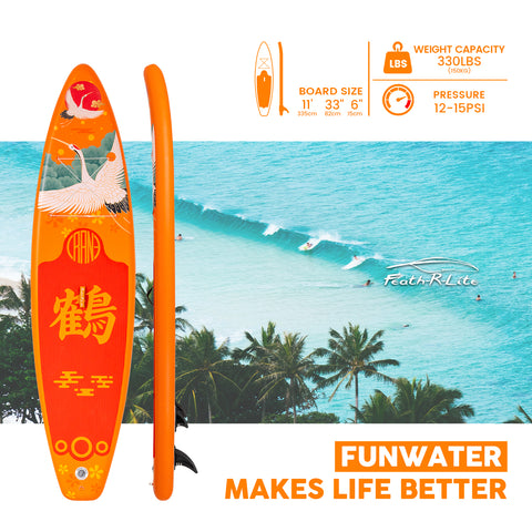 Feath-r-lite inflatable paddle board is lightweight and portable 