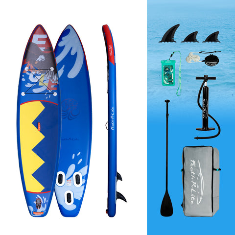 Feath-r-lite paddle board and the package of accessories