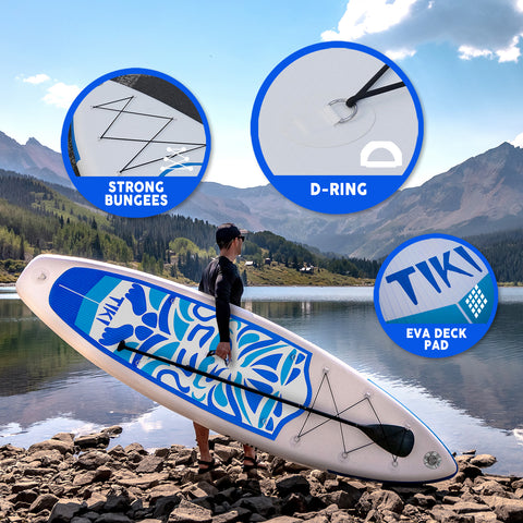 Funwater blow up paddle board is equipped with EVA Deck Pad which makes it more durable and convenient