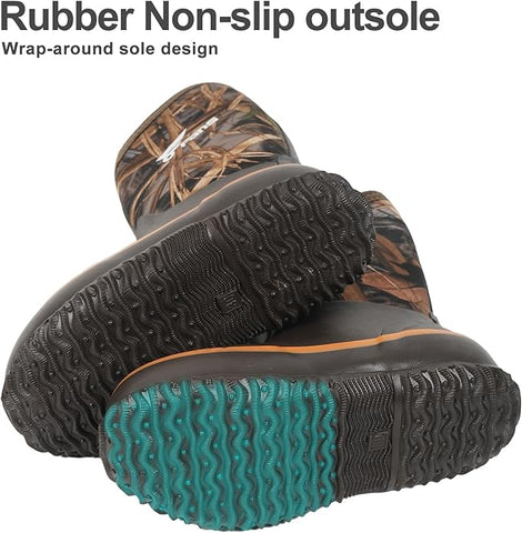 rubber non-slip outsole and wrap-around sole design