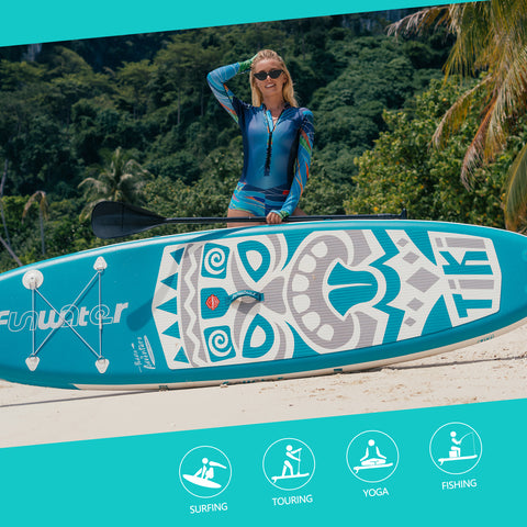 Funwater paddle board can be used in surfing, touring, yoga and fishing