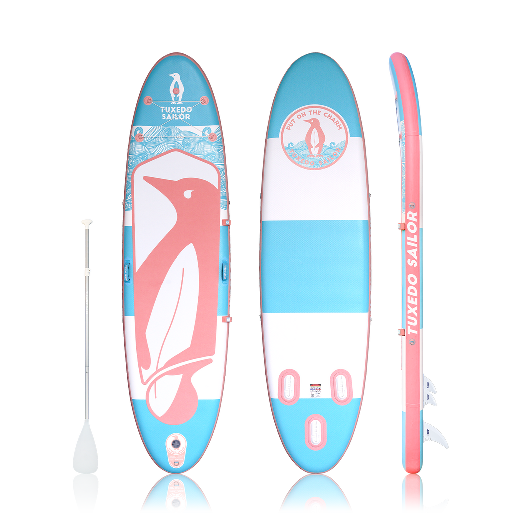 TUXEDO SAILOR SANVU 10' yoga paddle board has three fins