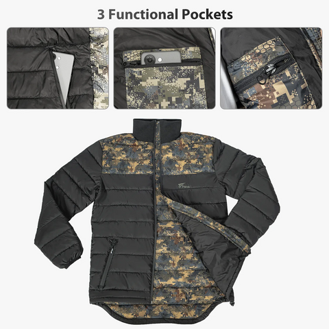 men hunting winter coat with 3 functional pockets